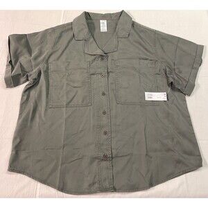 MEMBERS MARK Womens Tencel Camp SHIRT Green Size XL NWT